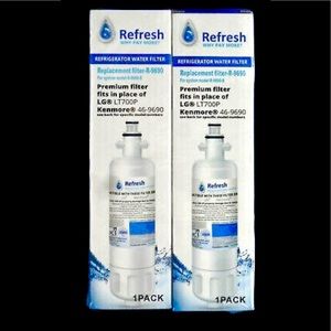 Lot of 2 Refresh Refrigerator Filters R-9690PLUS-S / LG LT700P / Kenmore 46-9690